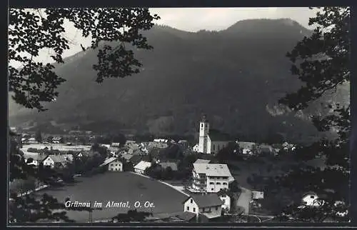 AK Grünau im Almtal, Teilansicht mit Kirche