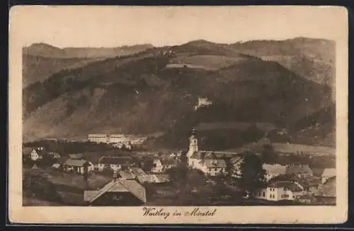 AK Wartberg im Mürztal, Teilansicht mit Kirche