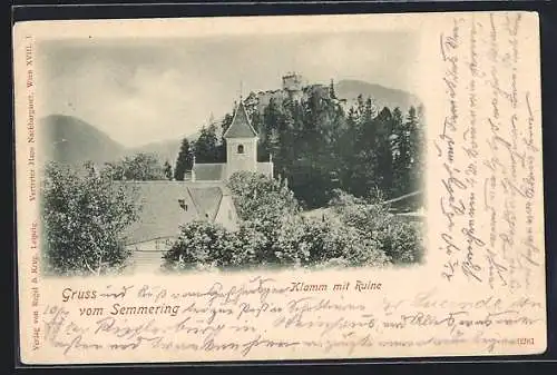 AK Semmering, Klamm mit Ruine