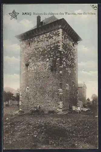 AK Amay, Ruines du château des Waroux, rue du Bibea