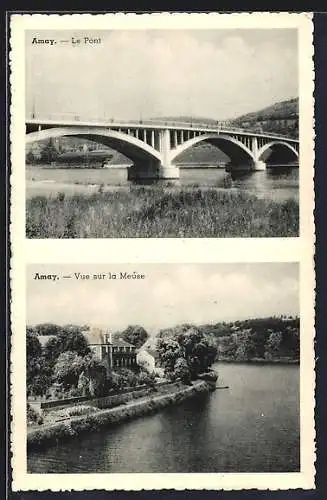 AK Amay, Le Pont, Vue sur la Meuse