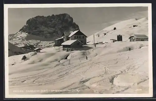 AK Val Gadena, Sassolungo, Berghütten im Winter