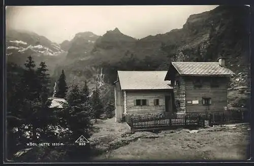 AK Wödl-Hütte, Berghütte und Gebirgspanorama