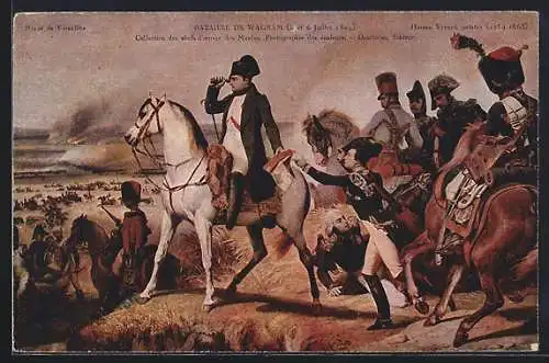 AK Napoléon á Bataille de Wagram 1809