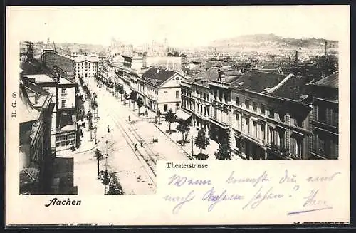 AK Aachen, Ansicht der Theaterstrasse