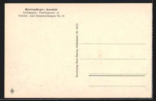 AK Geisingen / Baden, Kreispflege-Anstalt, Tuttlingerstr. 11, Zimmer im Männerhaus