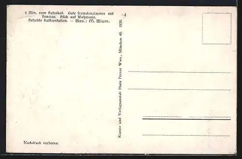 Künstler-AK Hallthurm bei Berchtesgaden, Hotel Landhaus Untersberg