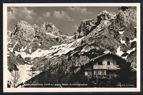 AK Mittenwalderhütte gegen Westl. Karwendelspitze