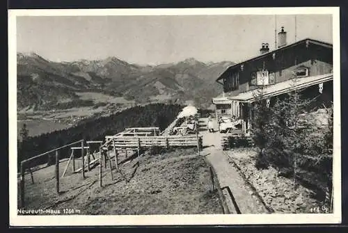 AK Tegernsee, Neureuthaus mit Fernblick