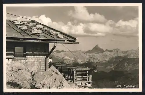 AK Gipfelhütte auf dem Nebelhorn in den Allgäuer Alpen