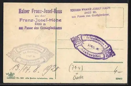 AK Männer am Kaiser Franz-Josef-Haus an der Franz-Josef-Höhe 2422m