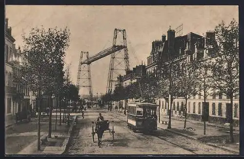 AK Rouen, Le Boulevard des Belges, Strassenbahn