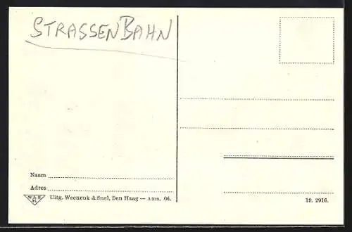 AK Amsterdam, Leidscheplein, Strassenbahn