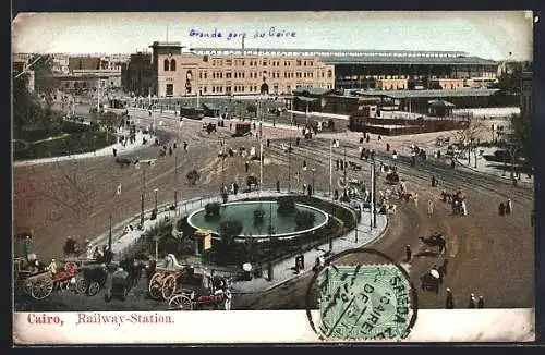 AK Cairo, Railway-Station, Bahnhof