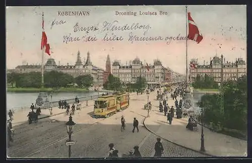 AK Kobenhavn, Dronning Louises Bro, Strassenbahn