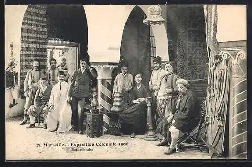 AK Marseille, Exposition coloniale 1906, Bazar Arabe