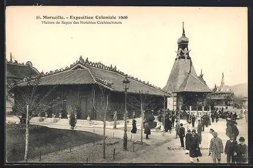 AK Marseille, Exposition coloniale 1906, Maison de Repos des Notables Cochinchinois