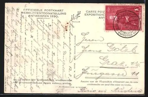 AK Antwerpen, Wereldtentoonstelling 1930, Hoofdingang, Weltausstellung, Haupteingang