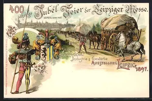 Lithographie Leipzig, Sächsisch-Thüringische Industrie- und Gewerbe Ausstellung 1897