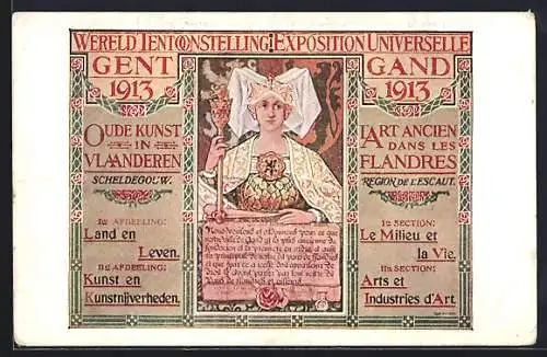 AK Gent, Exposition Universelle 1913, l'Art ancien dans les Flandres