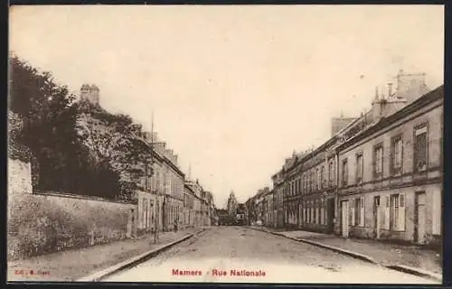 AK Mamers, Rue Nationale avec maisons traditionnelles