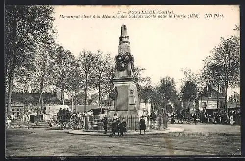 AK Pontlieue, Monument aux soldats morts pour la Patrie (1870)