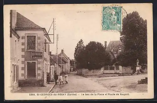 AK St-Georges-du-Rosay, Le bas de la Place et Route de Nogent