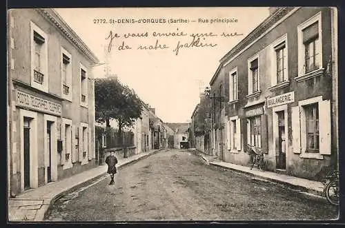 AK St-Denis-d`Orques, Rue principale avec boulangerie et pharmacie