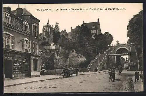 AK Le Mans, Le Tunnel côté des Quais, Escalier de 143 marches