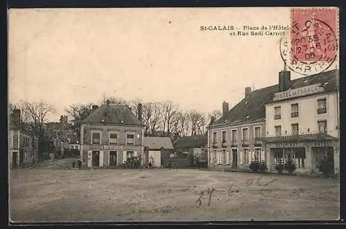 AK Saint-Calais, Place de l`Hôtel et Rue Sadi Carnot