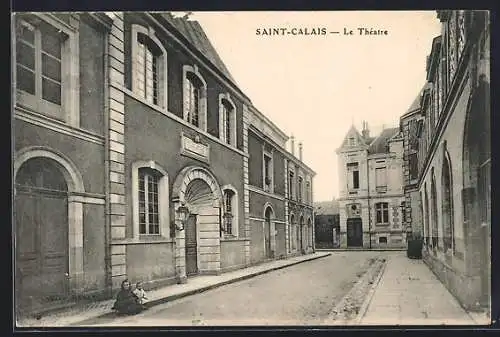 AK Saint-Calais, Le Théâtre et la rue adjacente