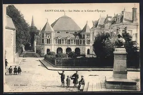 AK Saint-Calais, Les Halles et la Caisse d`Épargne