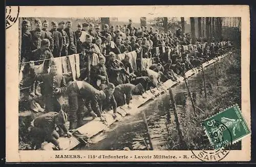 AK Mamers, 115e d`Infanterie au lavoir militaire