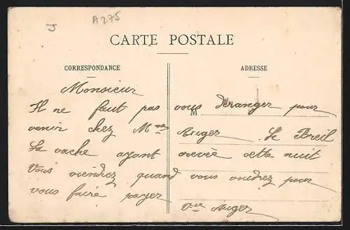 AK Le Breil-sur-Mérize, Rue Coopry animée avec habitants et bâtiments historiques