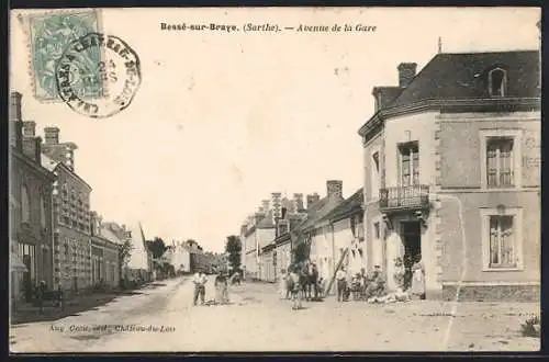 AK Bessé-sur-Braye, Avenue de la Gare