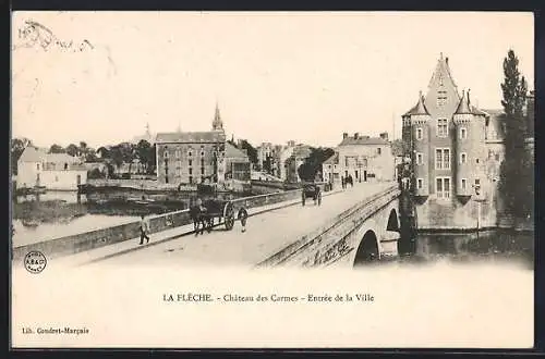 AK La Flèche, Château des Carmes, Entrée de la Ville