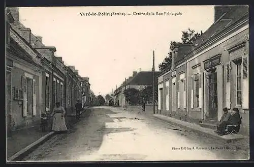 AK Yvré-le-Pôlin, Centre de la Rue Principale