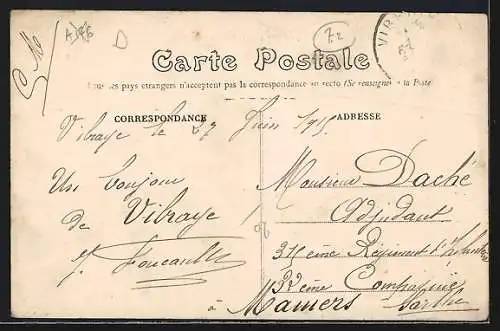 AK Vibraye, Avenue de la Gare avec maisons et arbres alignés