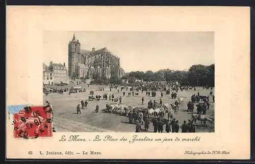 AK Le Mans, La Place des Jacobins un jour de marché