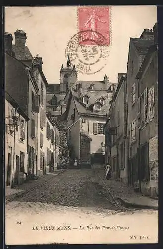 AK Le Mans, La Rue des Pans-de-Gorron dans le vieux quartier