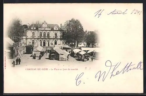 AK Château-du-Loir, La Place un jour de marché