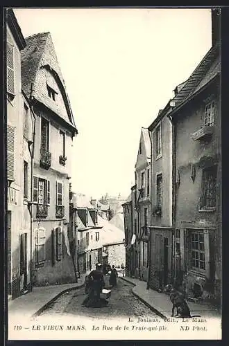 AK Le Mans, La Rue de la Truie-qui-file dans le Vieux Mans