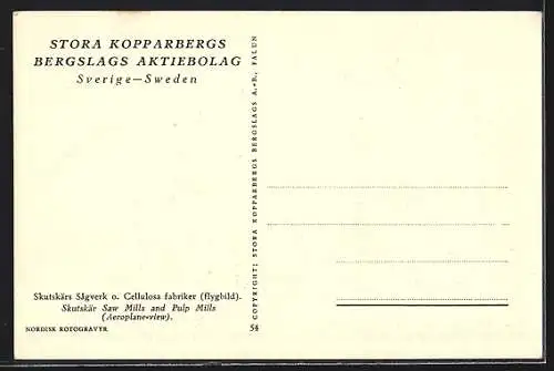 AK Skutskär, Sagverk o. Cellulosa fabriker, Flygbild