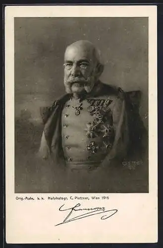 AK Portrait Kaiser Franz Josef I. von Österreich in Uniform