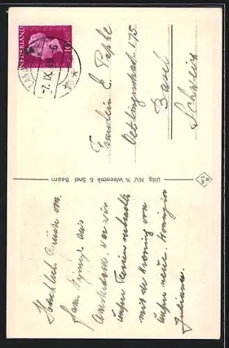 AK Königin Wilhelmina von den Niederlanden 1898-1948, Wappen vor Ruinen