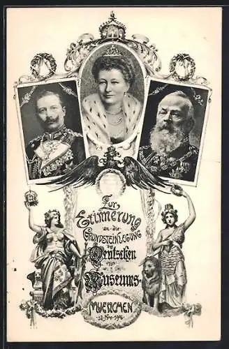 AK München, Grundsteinlegung des Deutschen Museums, Prinzregent Luitpold und Kaiser Wilhelm II.