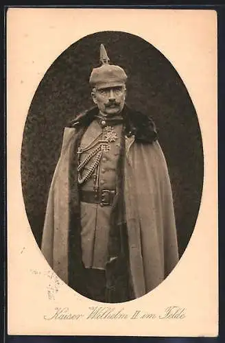 AK Kaiser Wilhelm II. in Uniform mit Pickelhaube