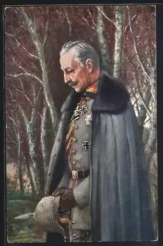 AK Kaiser Wilhelm II. bei der Andacht im Felde