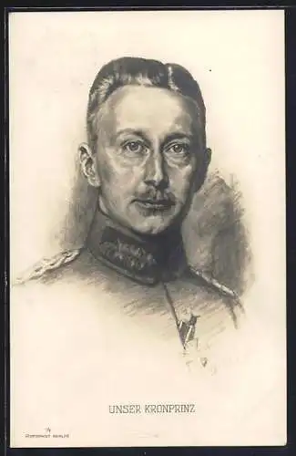 Künstler-AK Portrait Kronprinz Wilhelm