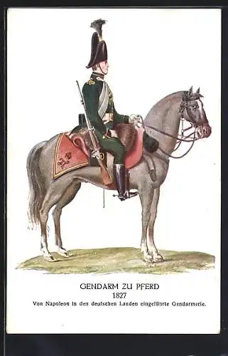 AK Gendarm zu Pferd um 1827